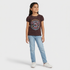 Girls Cotton Crew Neck Graphitee