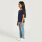 Girls Cotton Crew Neck Graphitee