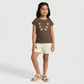 Girls Cotton Crew Neck Graphitee