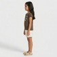 Girls Cotton Crew Neck Graphitee