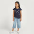 Girls Cotton Crew Neck Graphitee
