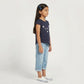 Girls Cotton Crew Neck Graphitee