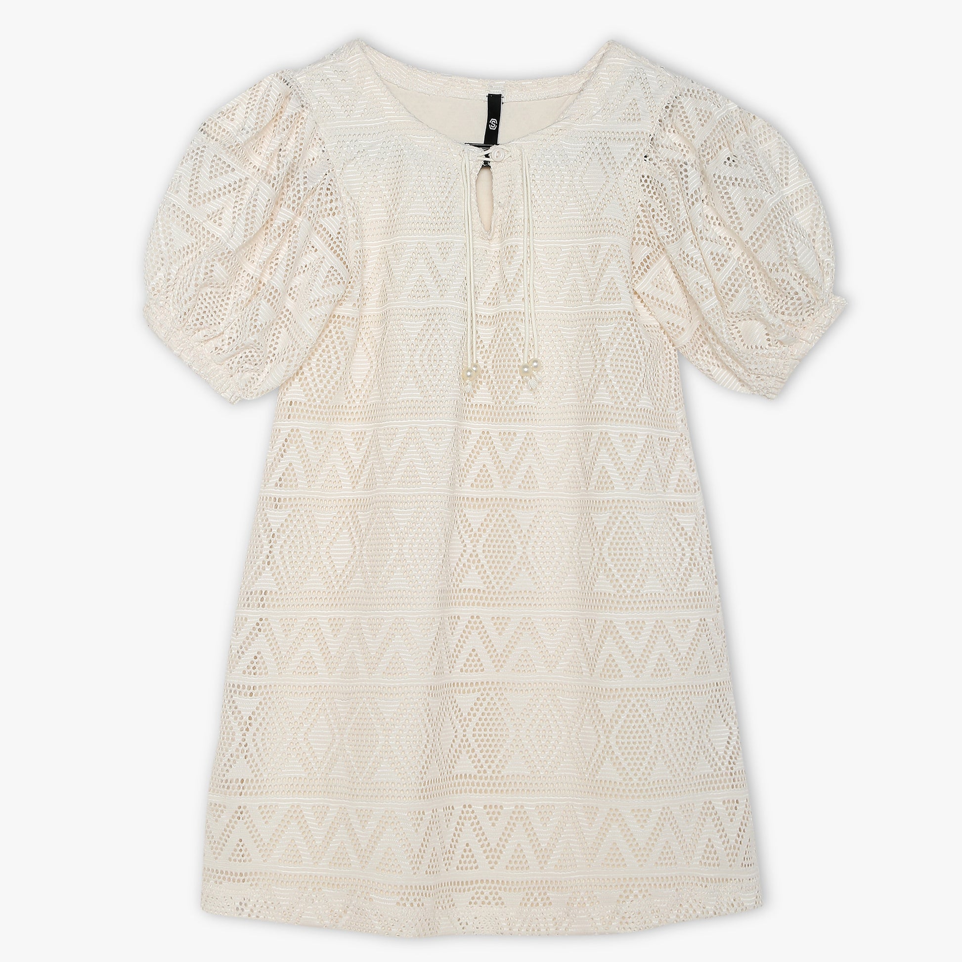 Girls Regular Fit Solid Round Neck Dress