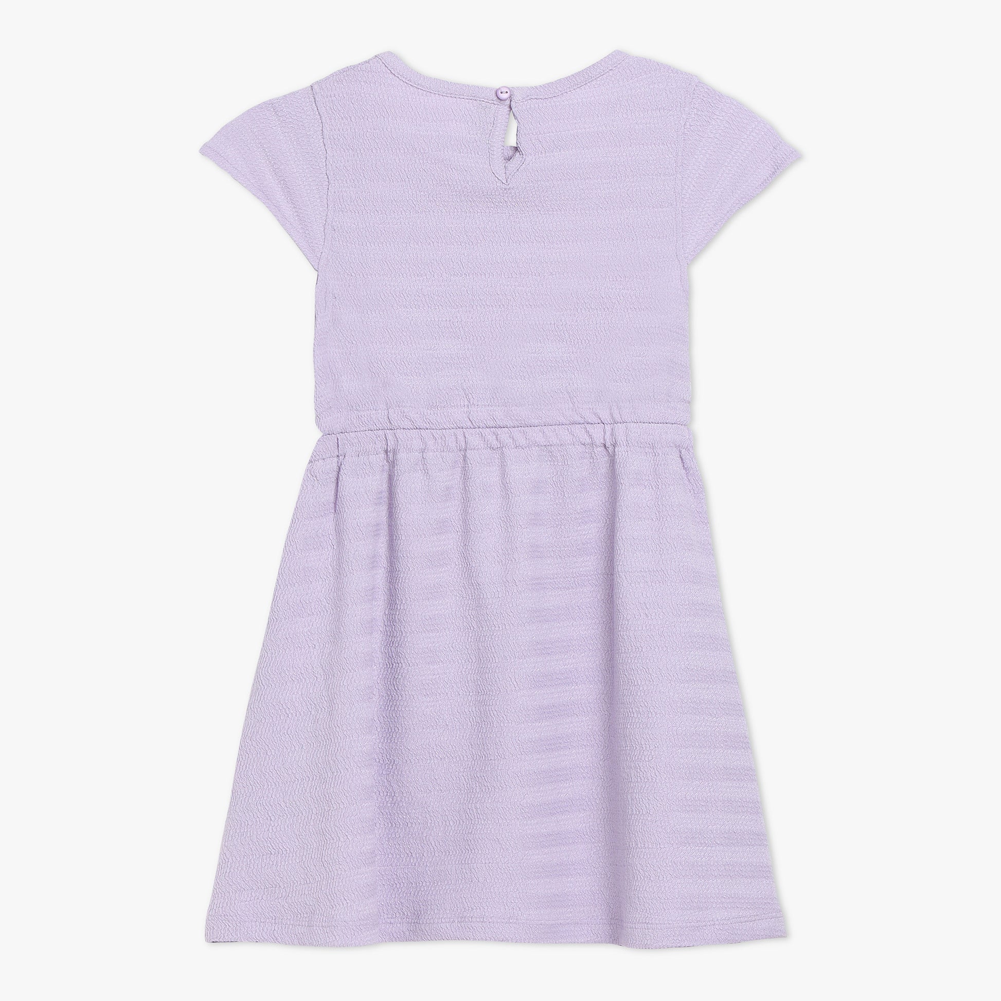 Girls Solid Scoop Neck Dress