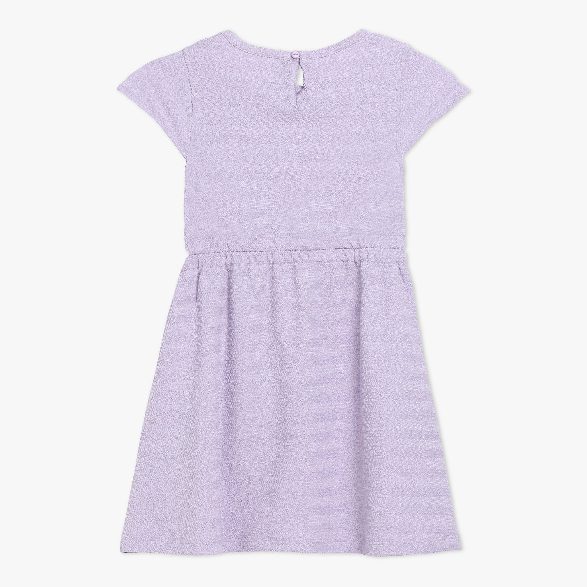 Girls Solid Scoop Neck Dress