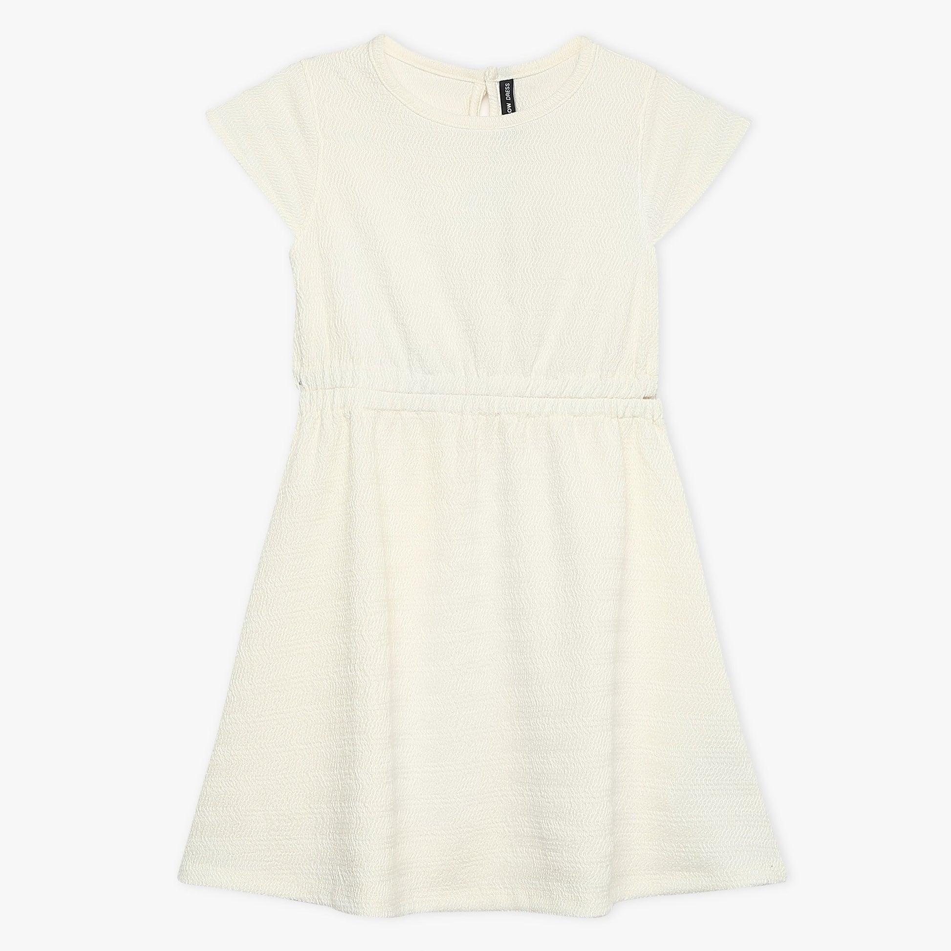 Girls Solid Scoop Neck Dress