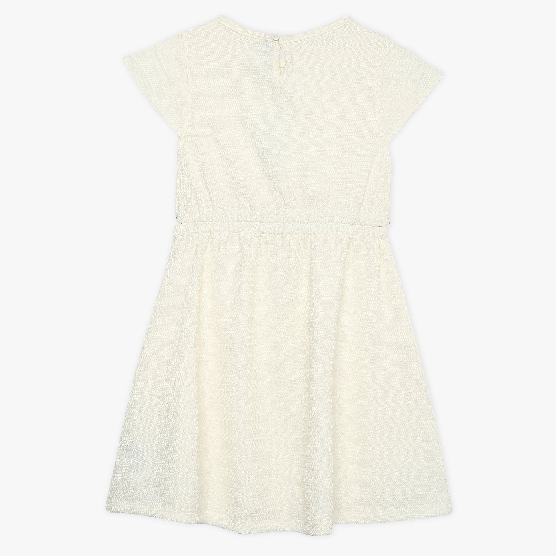 Girls Solid Scoop Neck Dress