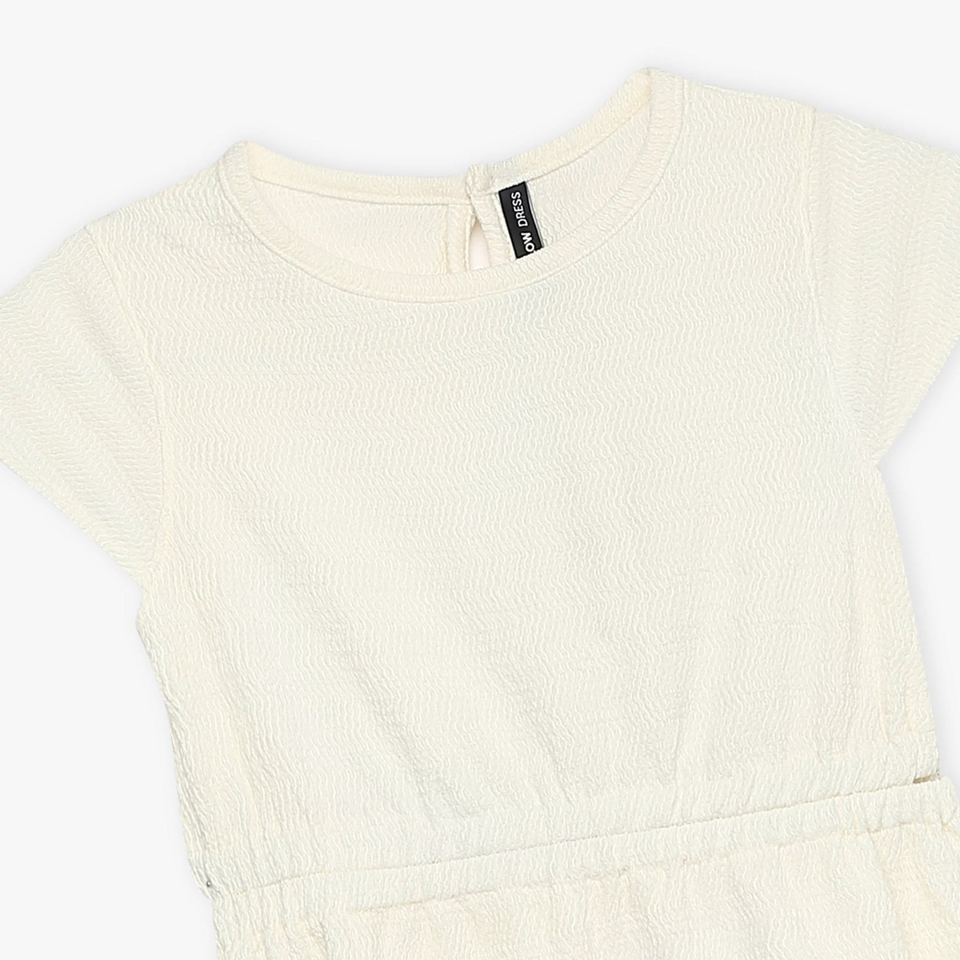 Girls Solid Scoop Neck Dress