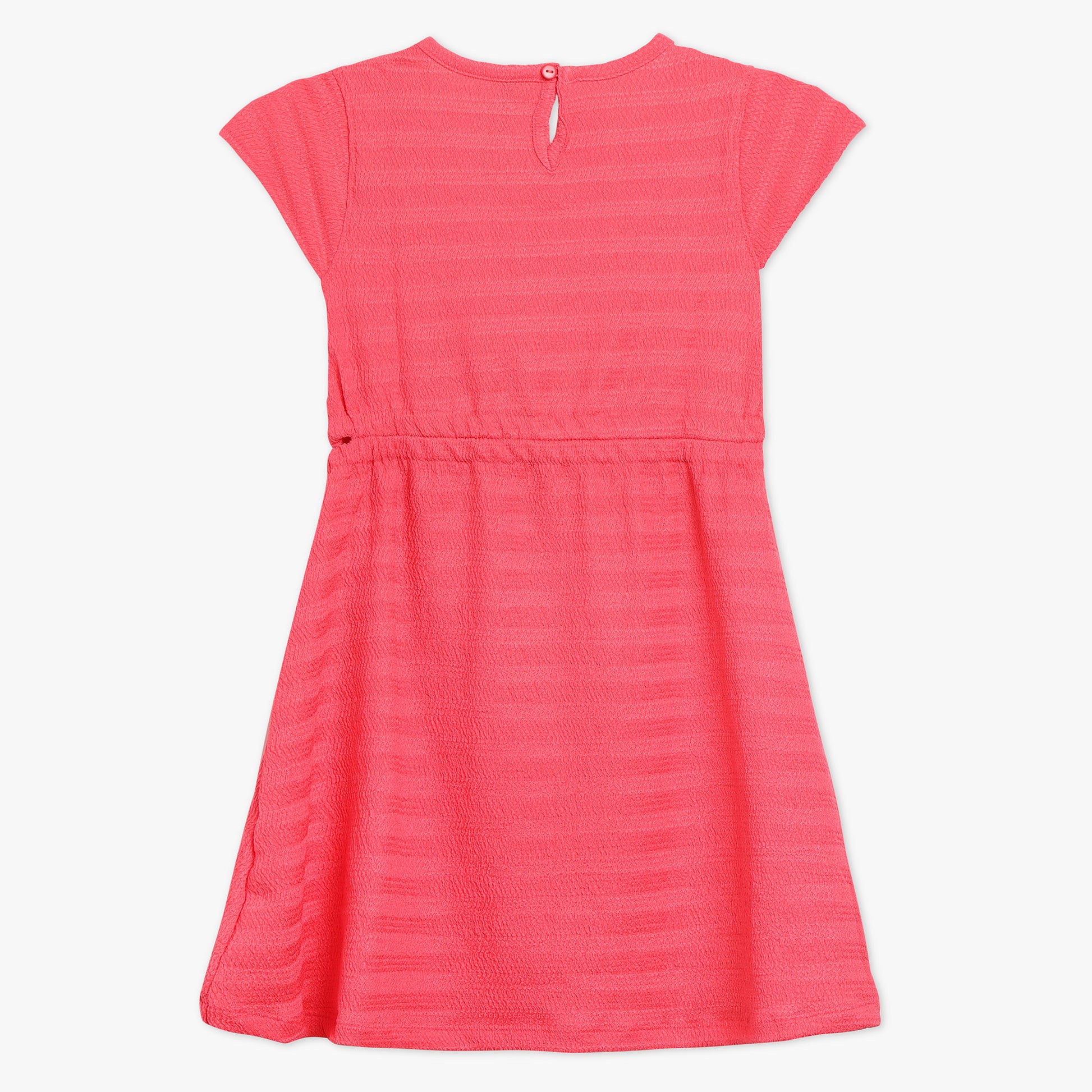 Girls Solid Scoop Neck Dress