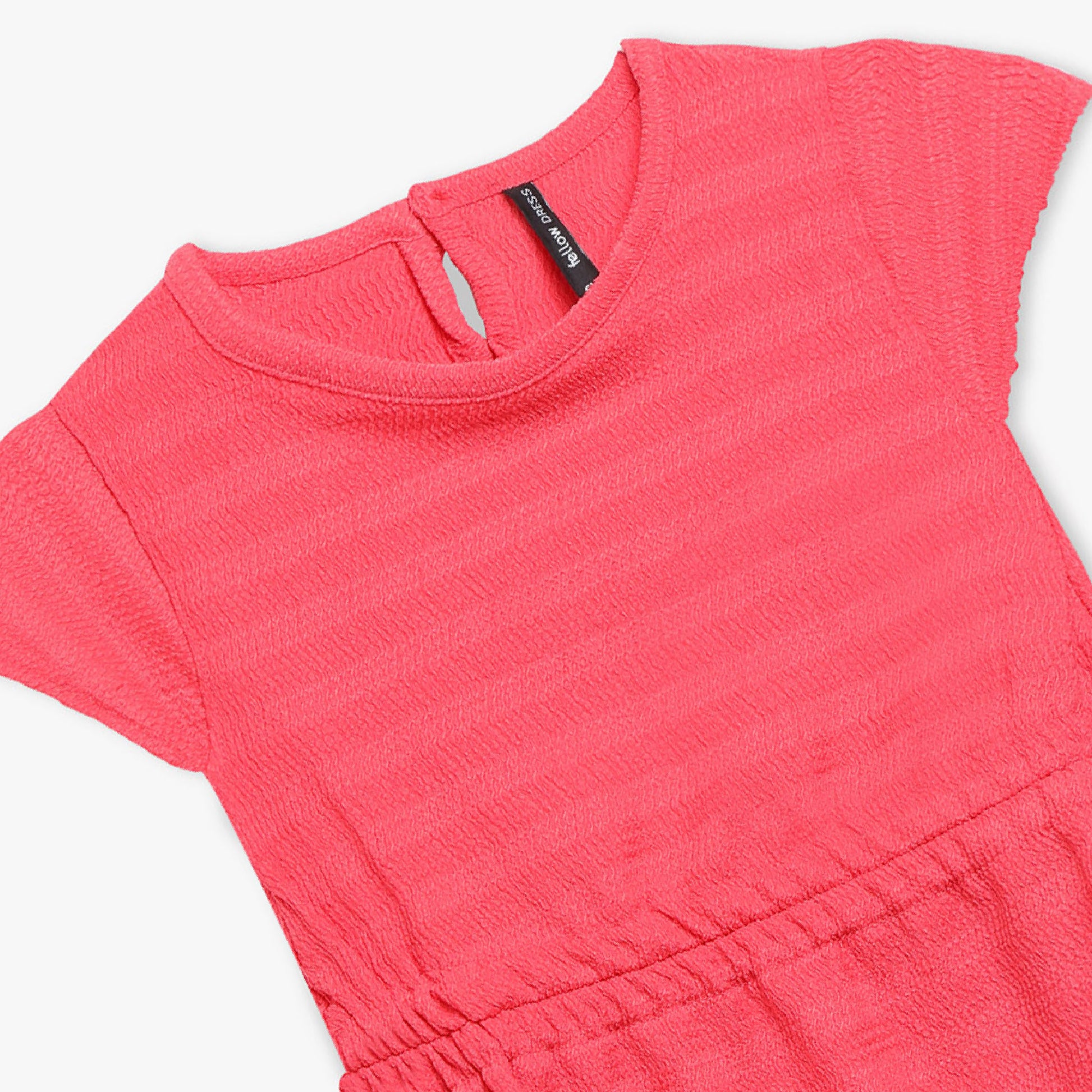 Girls Solid Scoop Neck Dress