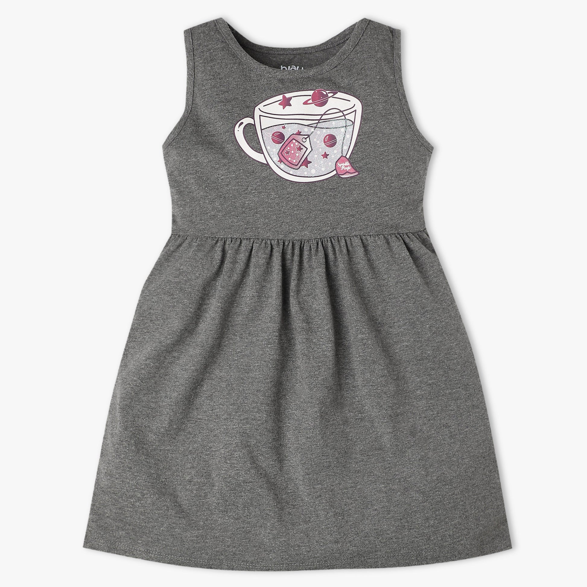 Girls Printed Crew Neck Sleeveless Playtime Dress