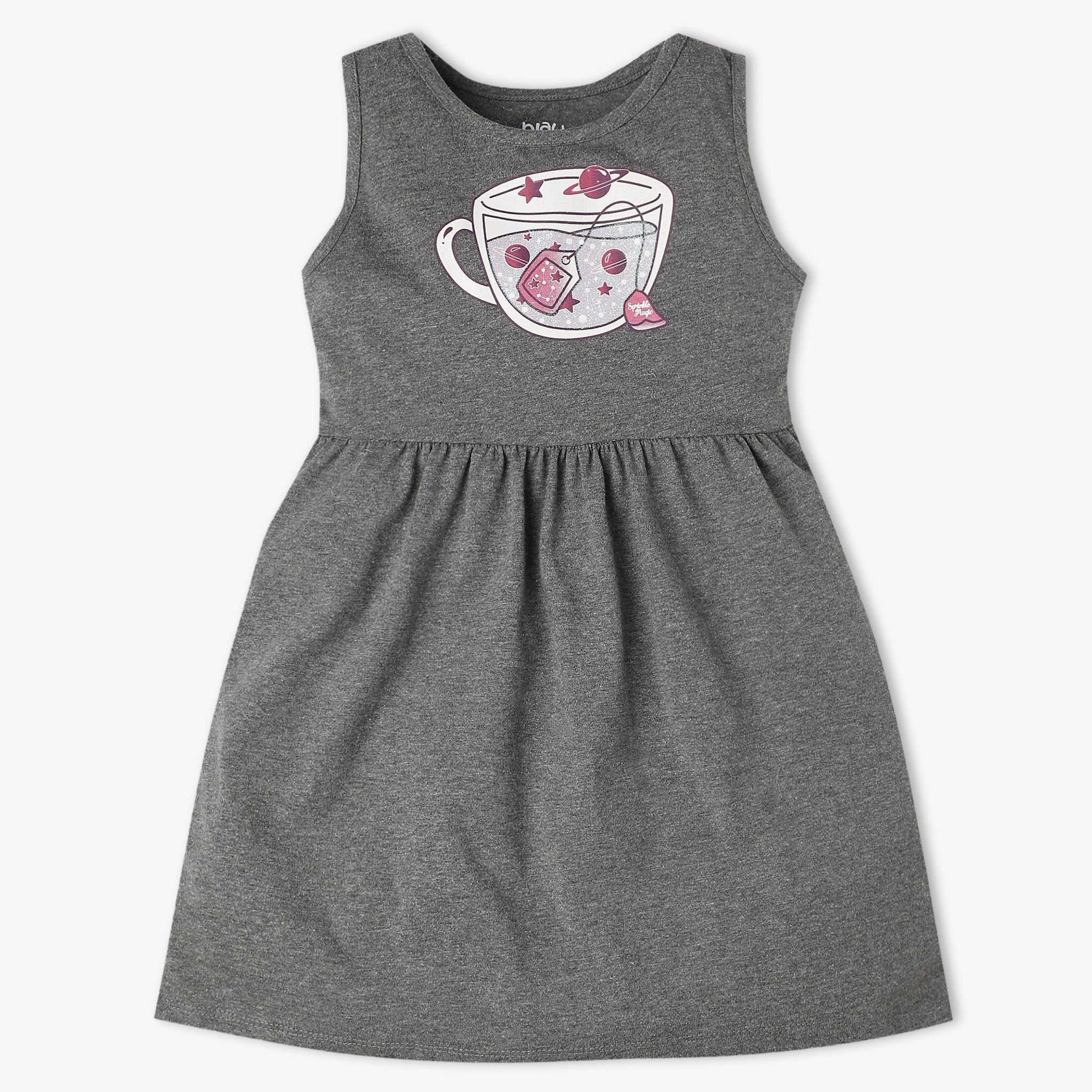 Girls Printed Crew Neck Sleeveless Playtime Dress