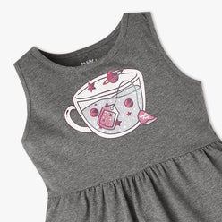 Girls Printed Crew Neck Sleeveless Playtime Dress