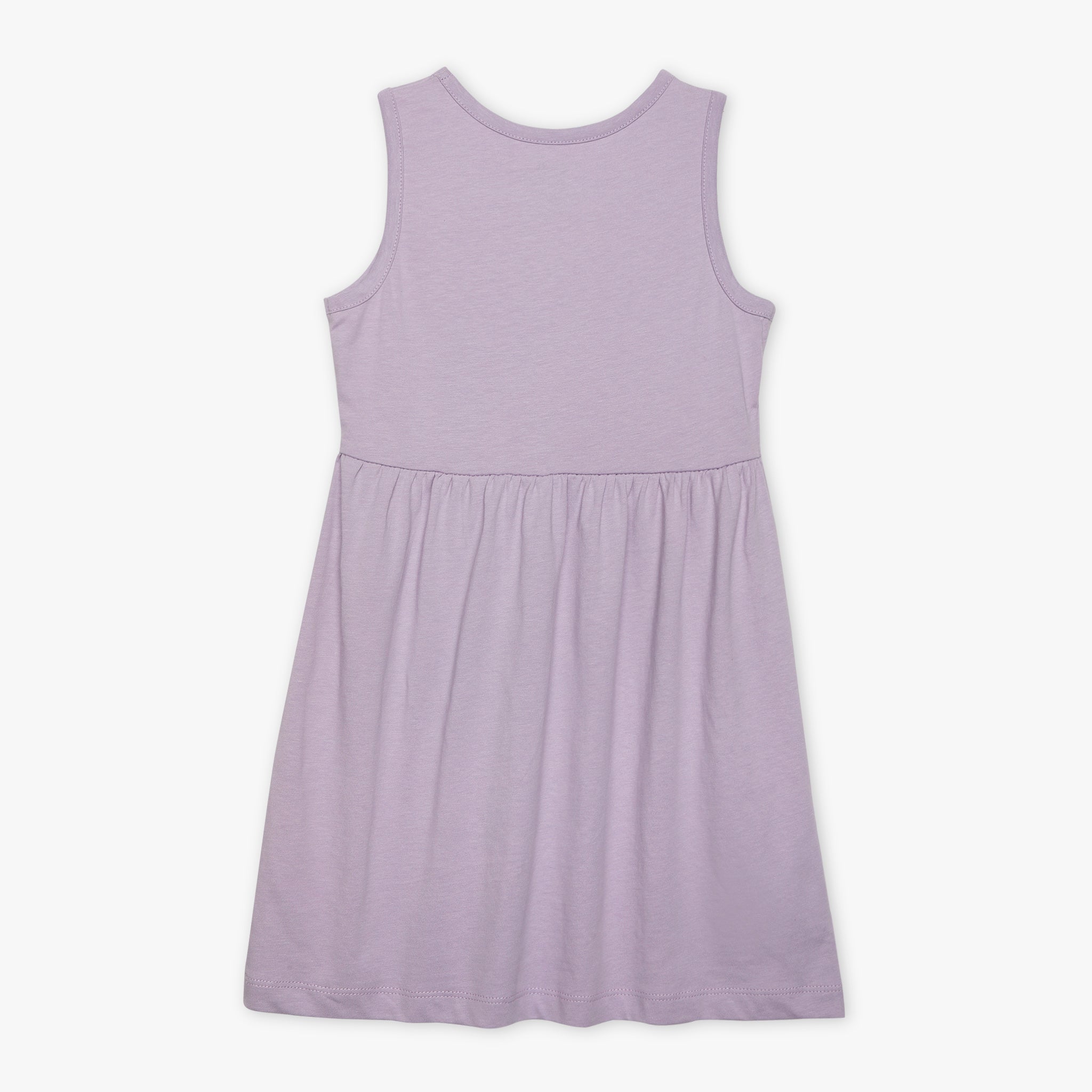 Girls Round Neck Sleeveless Printed Dress