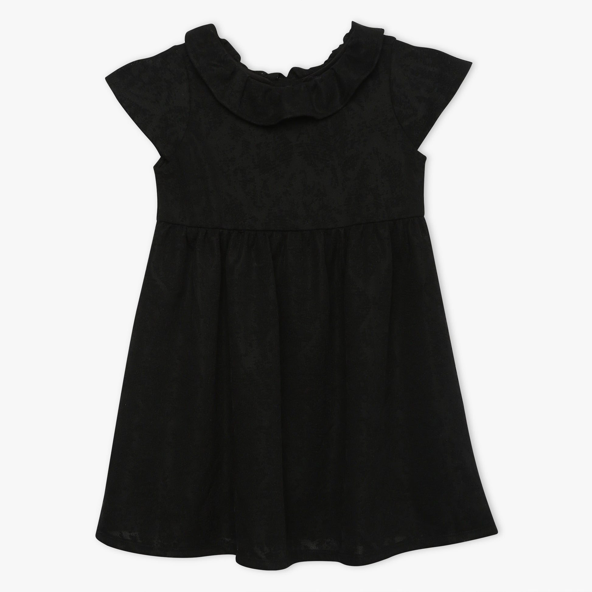Girls Regular Fit Solid Peter Pan Collar Dress