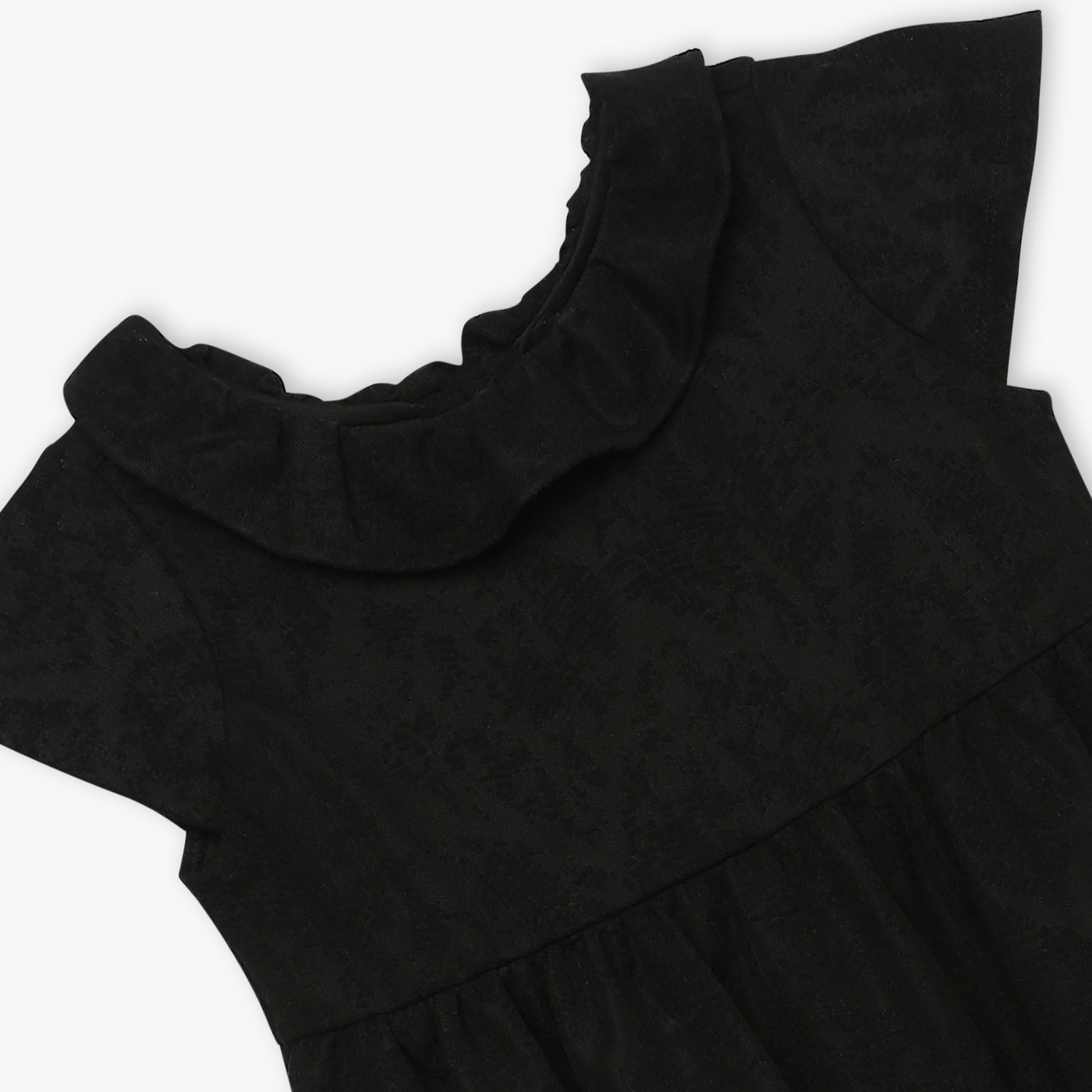 Girls Regular Fit Solid Peter Pan Collar Dress