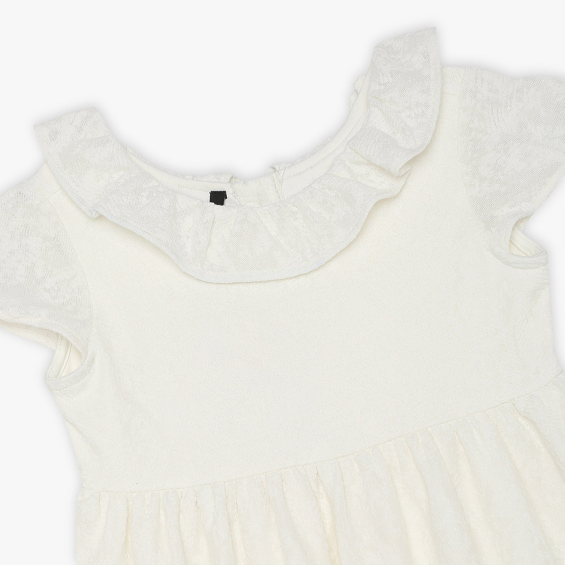 Girls Regular Fit Solid Peter Pan Collar Dress