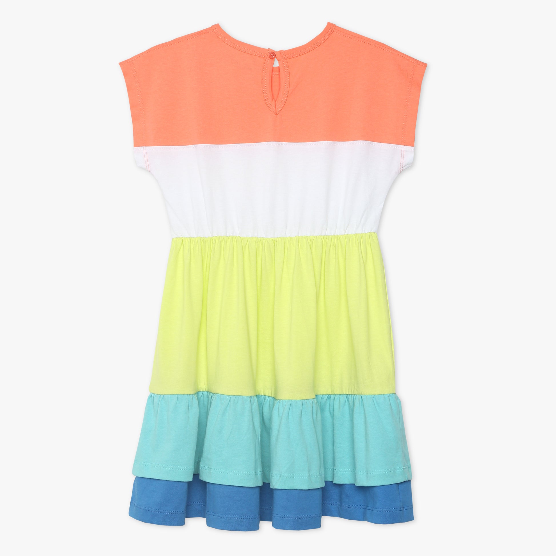 Girls Cut and Sew Round Neck Dress