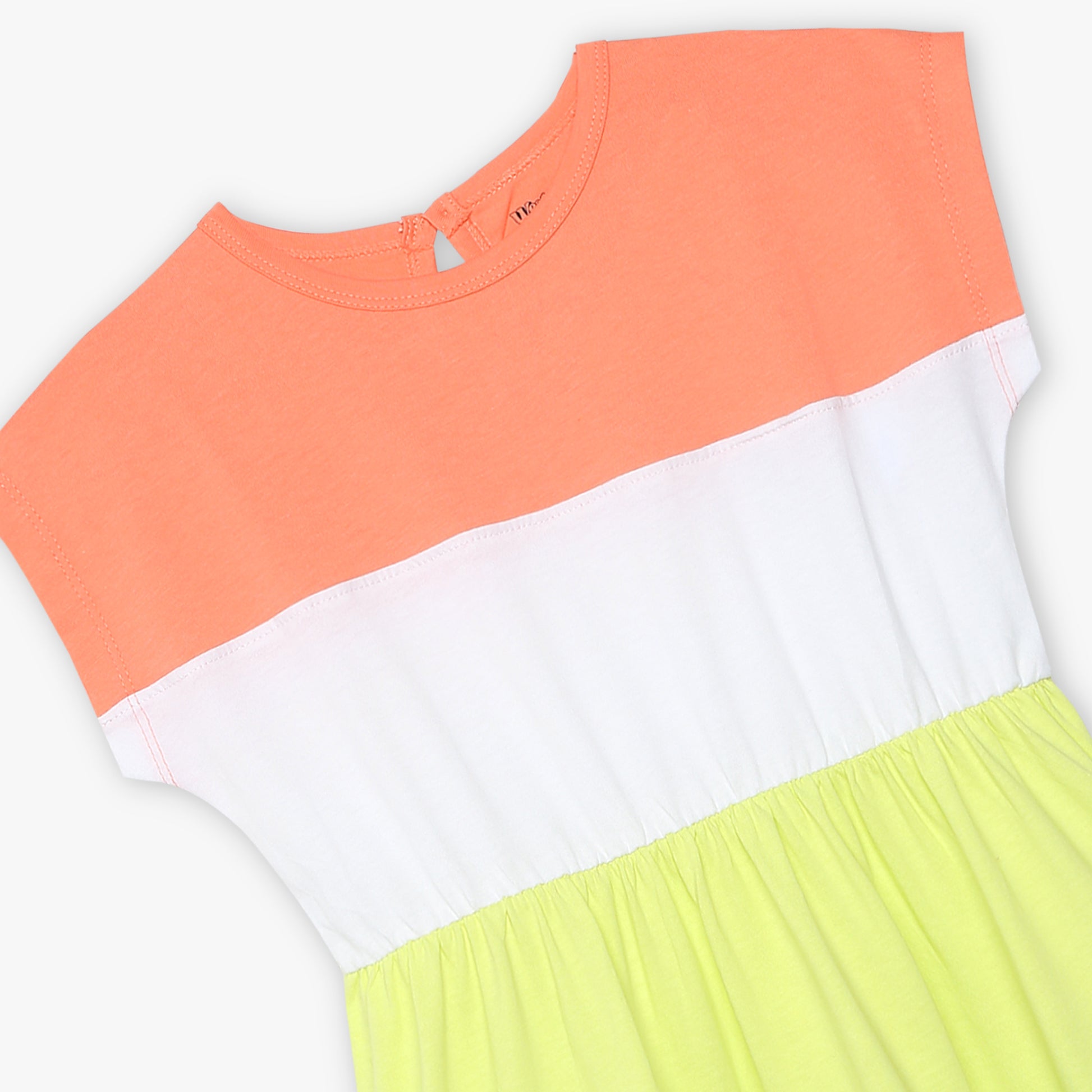 Girls Cut and Sew Round Neck Dress