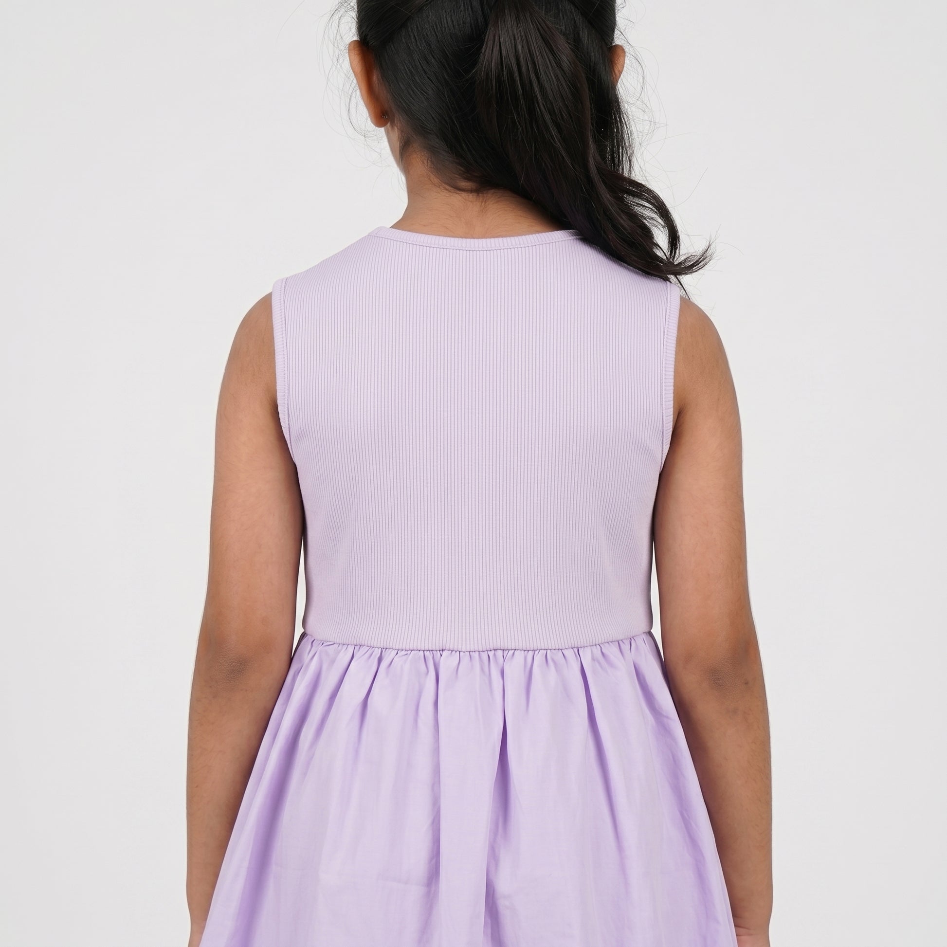 Girls Cotton Crew Neck Dress