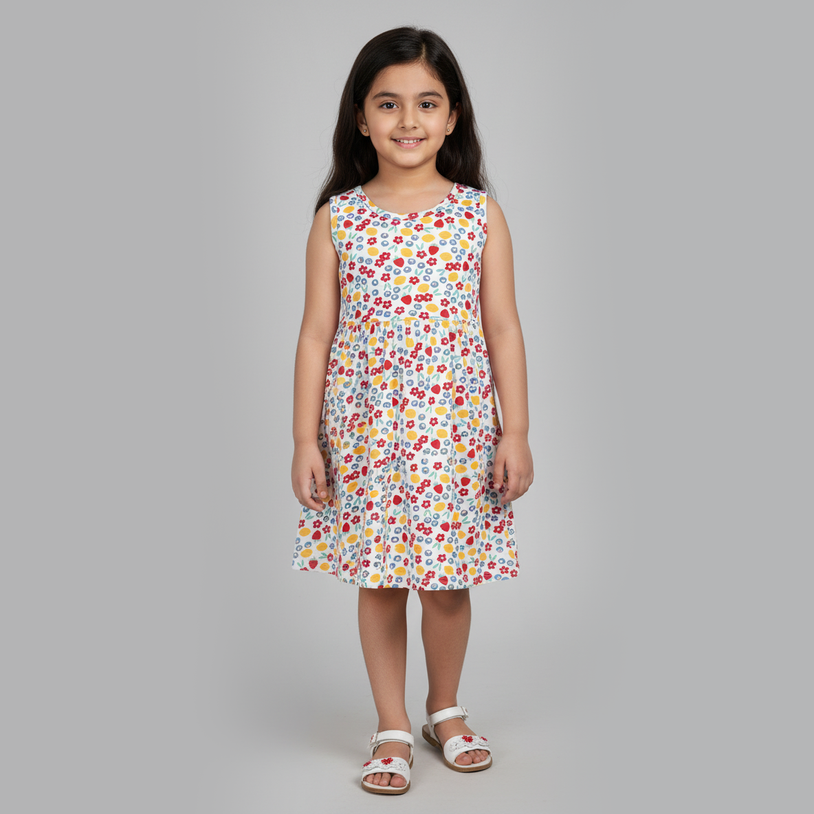 Girls Cotton Printed Dress