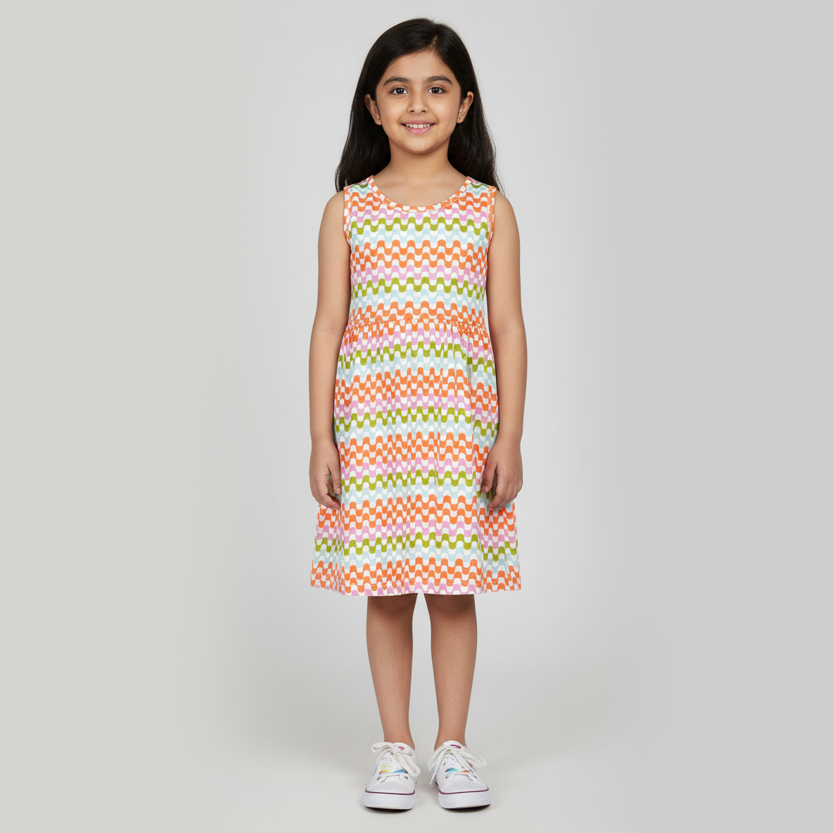 Girls Cotton Printed Dress