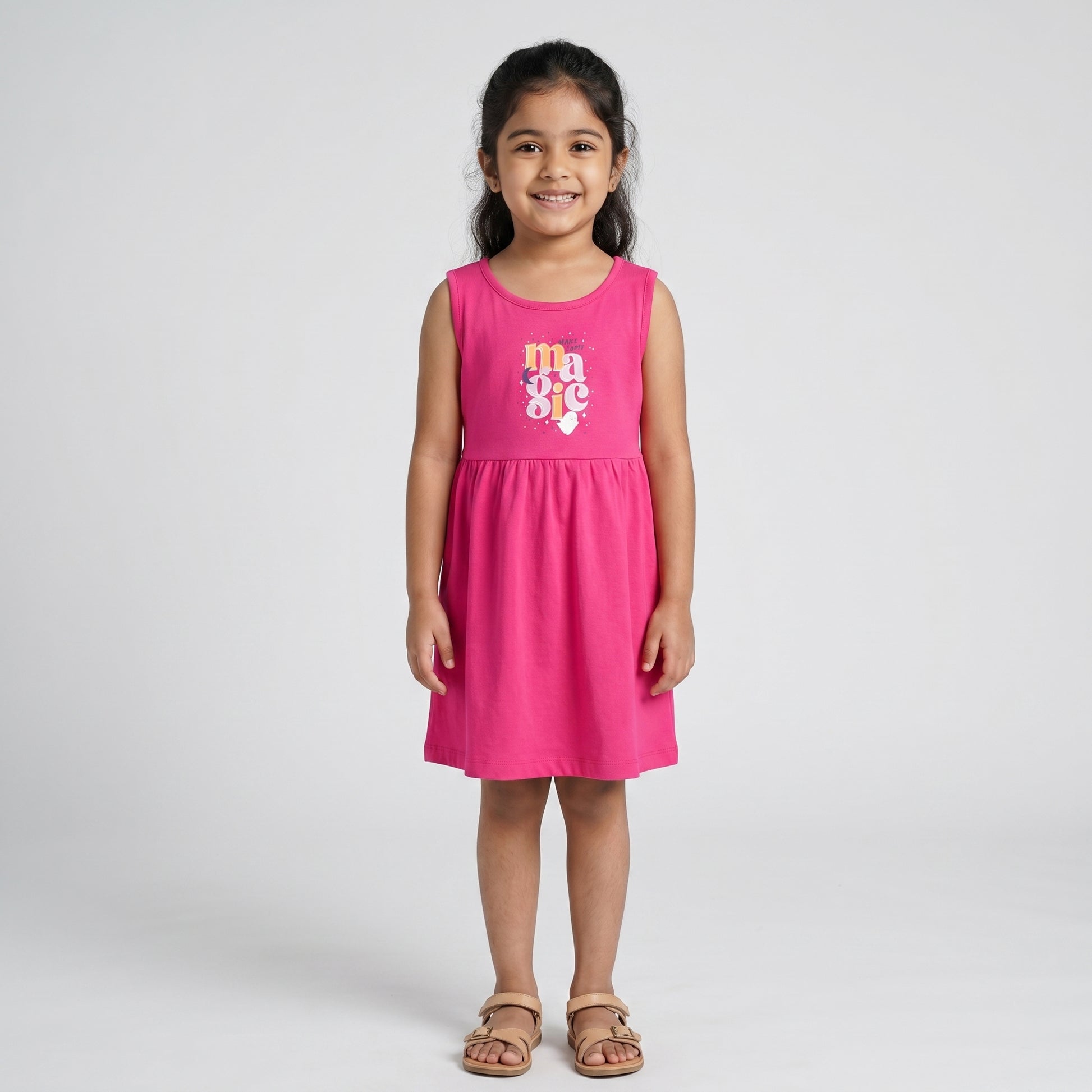 Girls Cotton Printed Dress