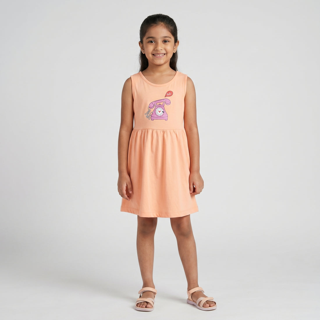 Girls Cotton Printed Dress