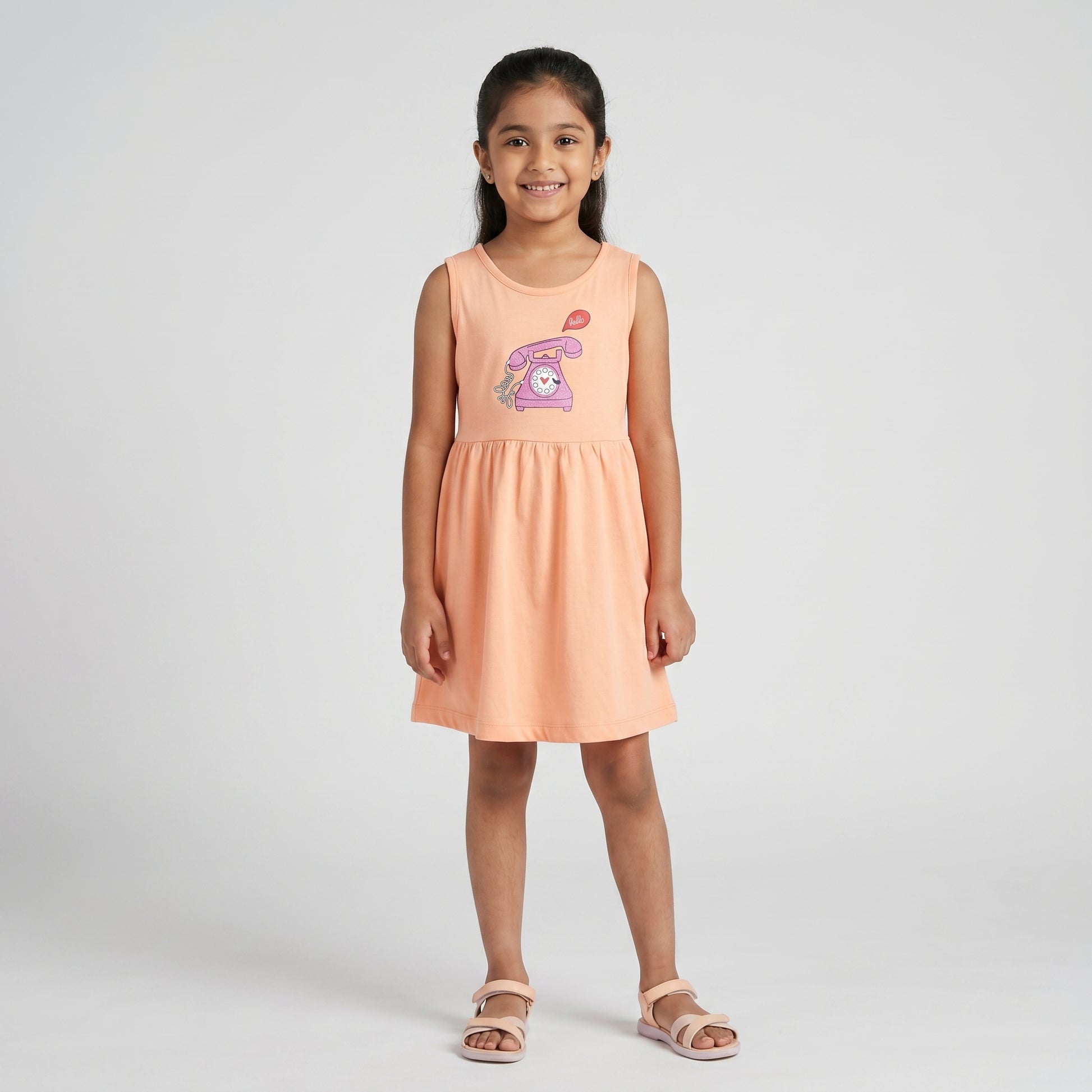 Girls Cotton Printed Dress
