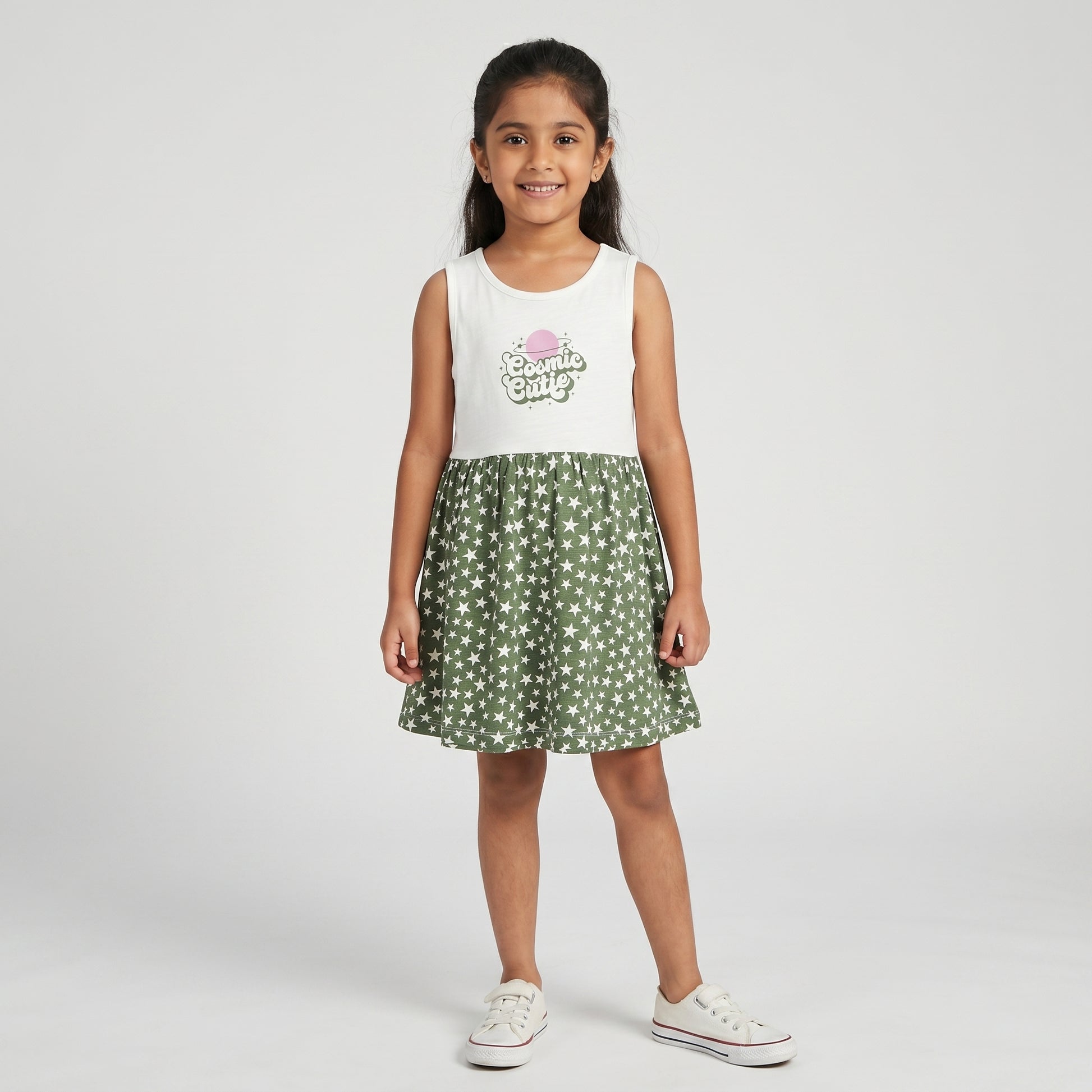 Girls Cotton Printed Dress