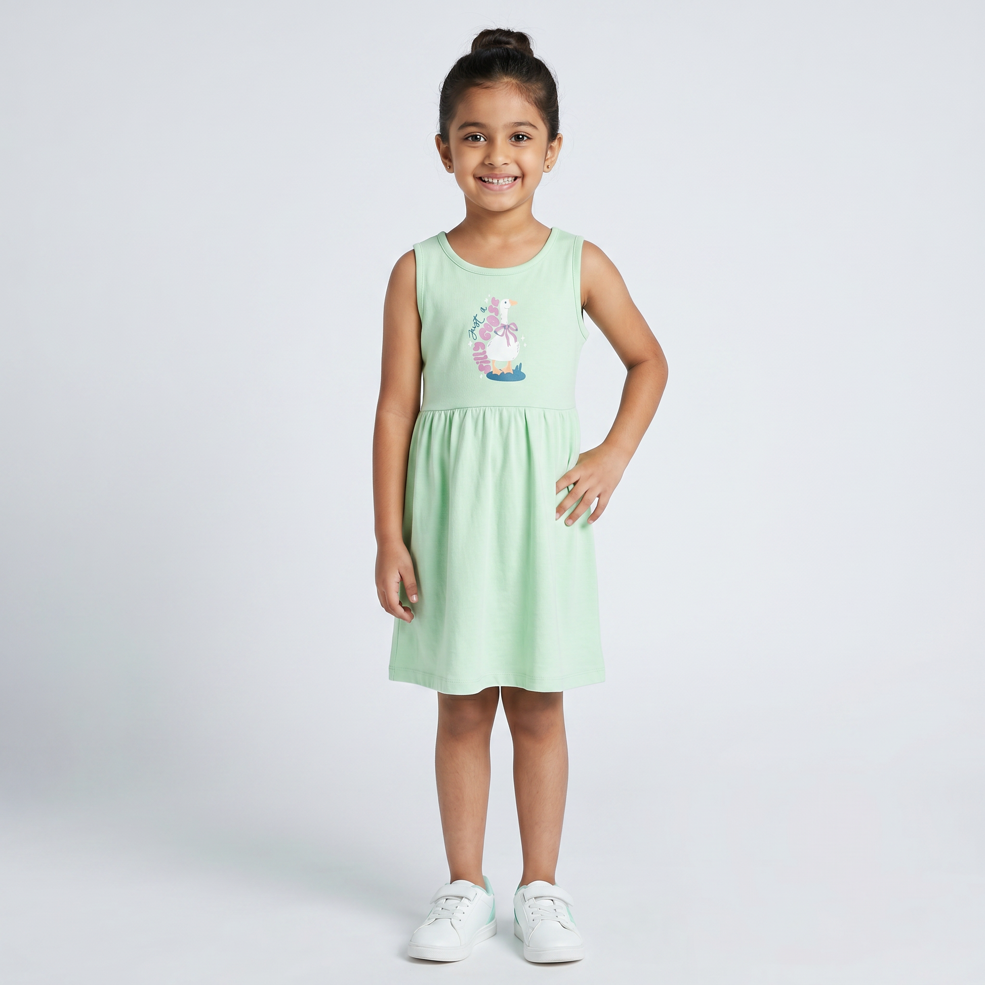 Girls Cotton Printed Dress