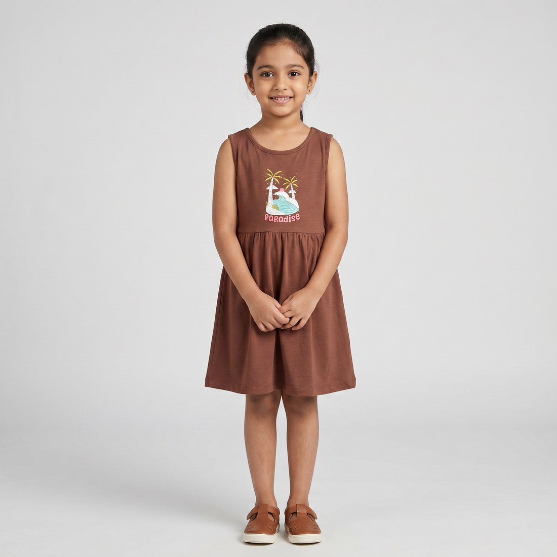 Girls Cotton Printed Dress