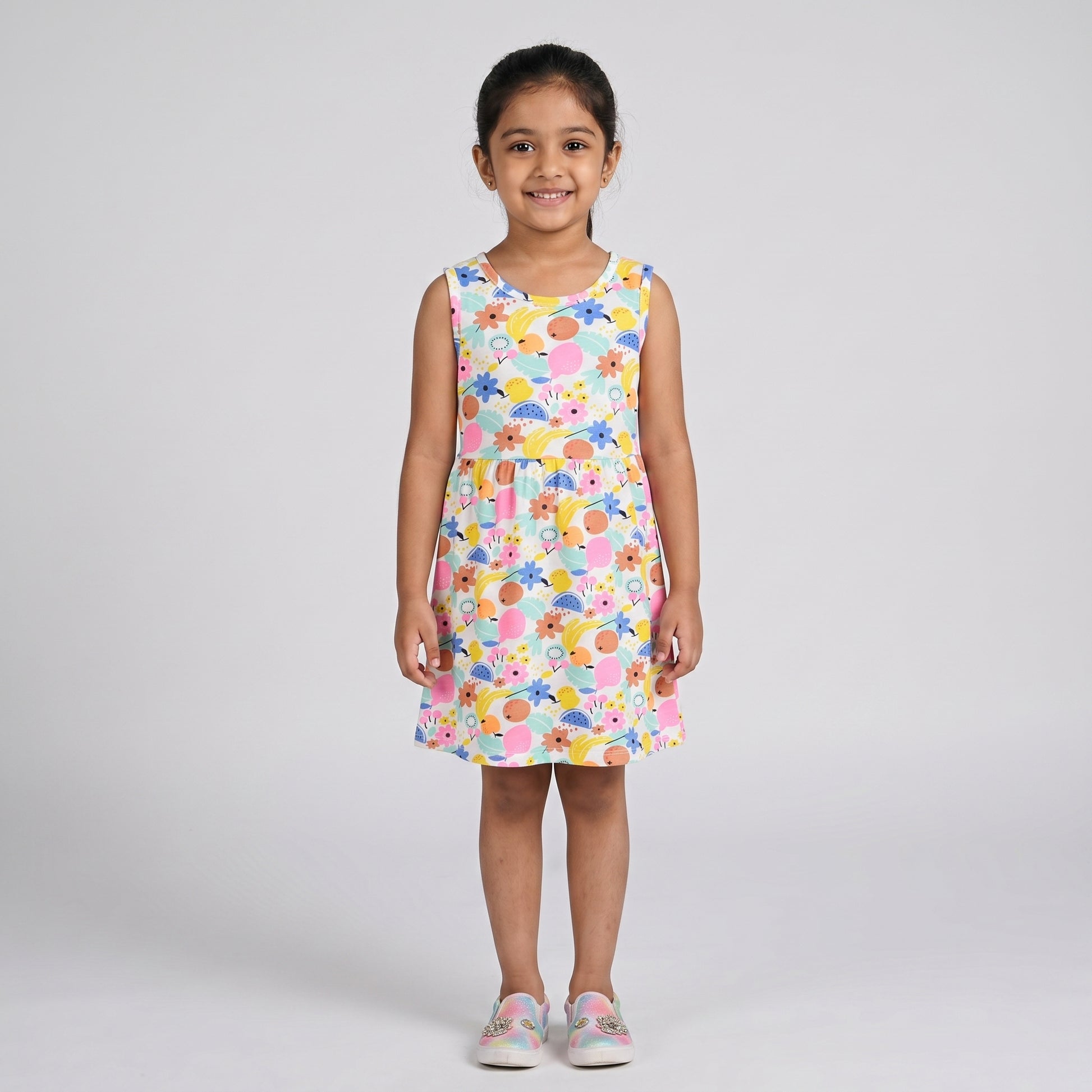 Girls Cotton Printed Dress