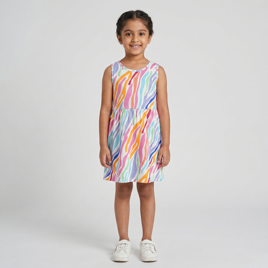 Girls Cotton Printed Dress