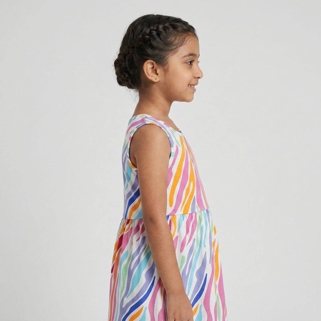 Girls Cotton Printed Dress