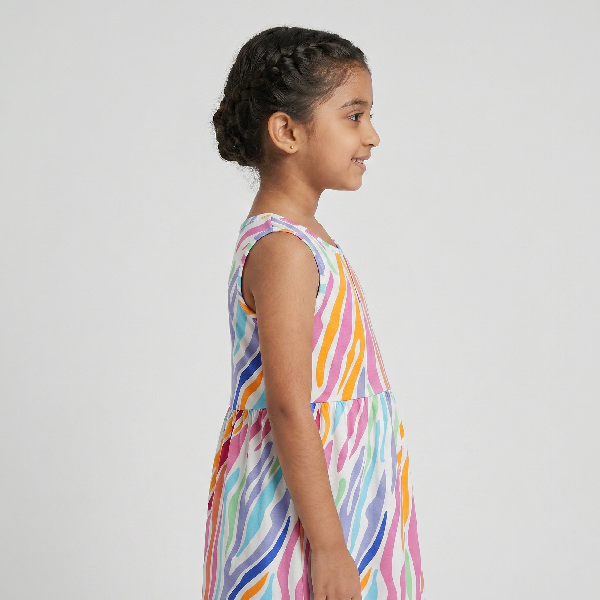 Girls Cotton Printed Dress
