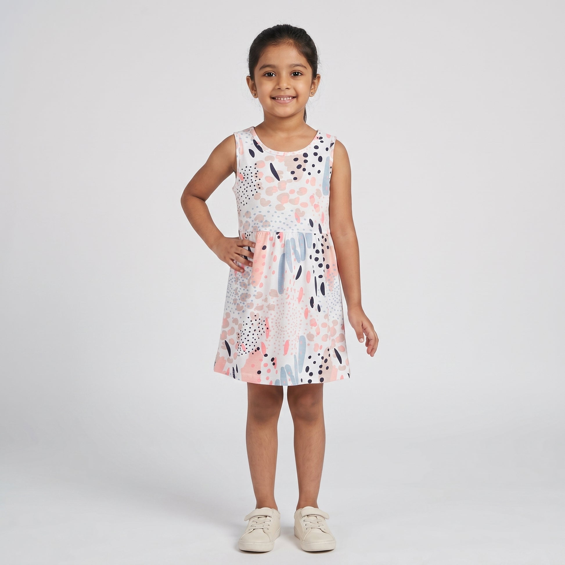 Girls Cotton Printed Dress