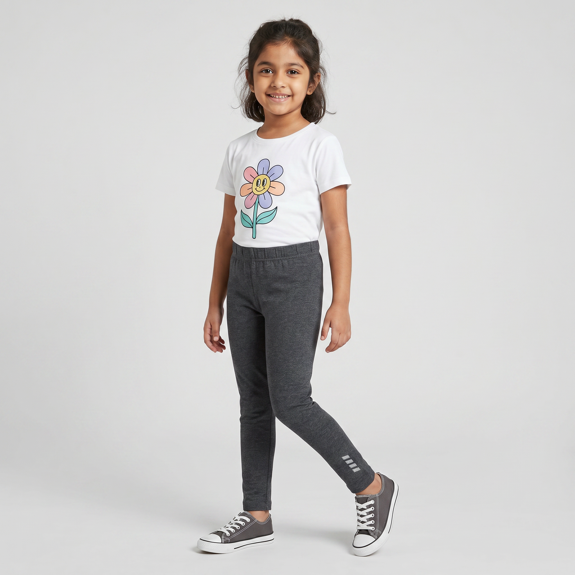 Girls Solid Playtime Leggings
