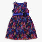 Girls Knee Length Printed Organza Party Dress