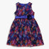 Girls Knee Length Printed Organza Party Dress