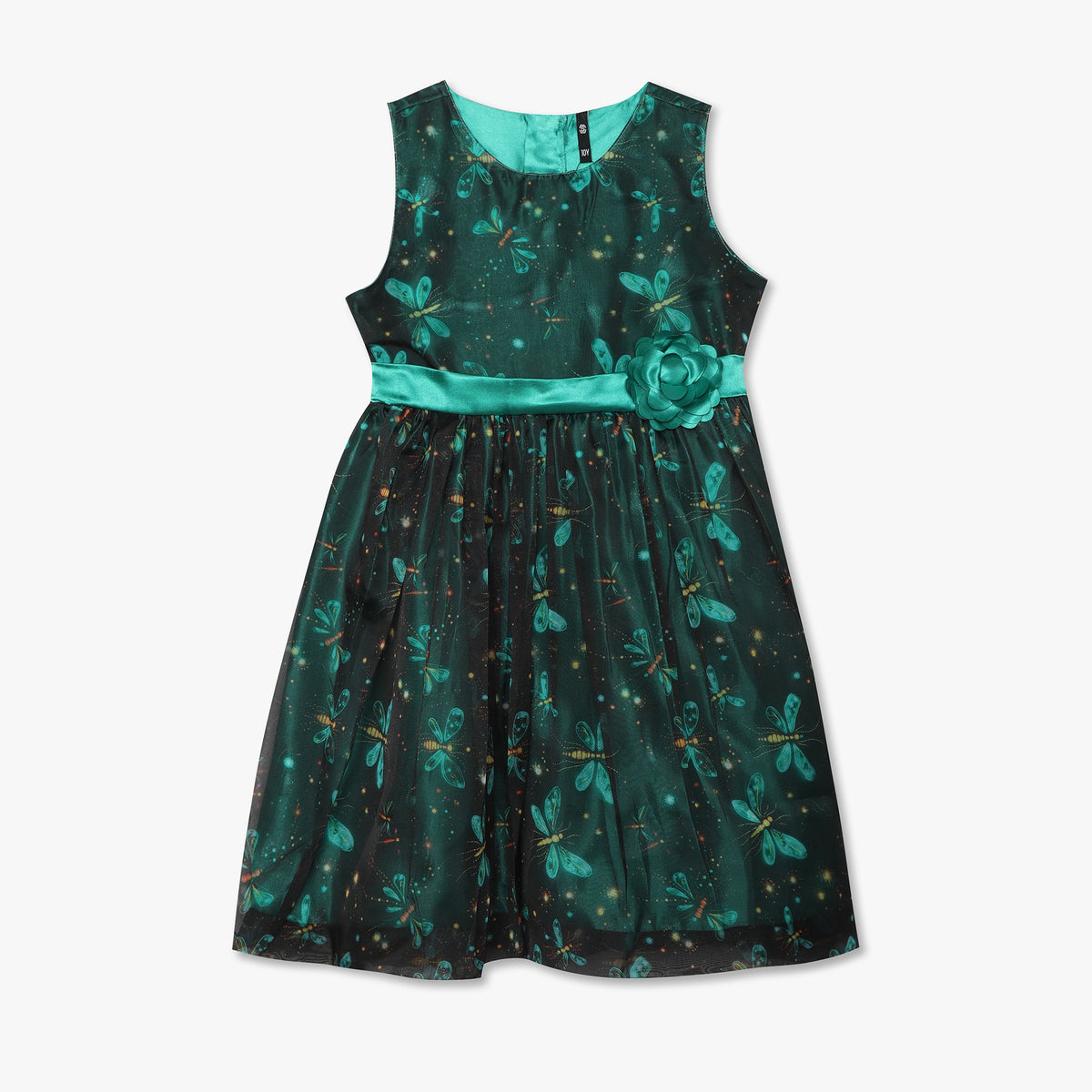 Girls Regular Fit Round Neck Printed Dress