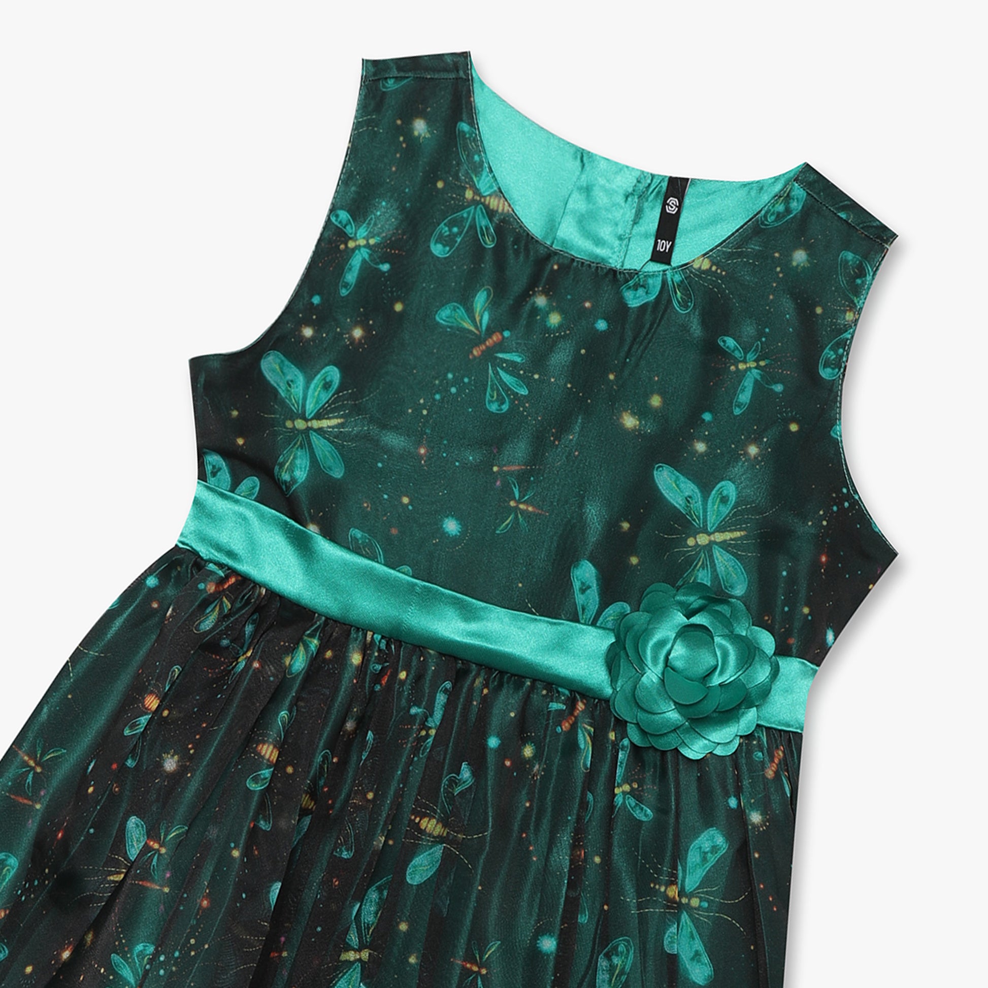 Girls Regular Fit Round Neck Printed Dress
