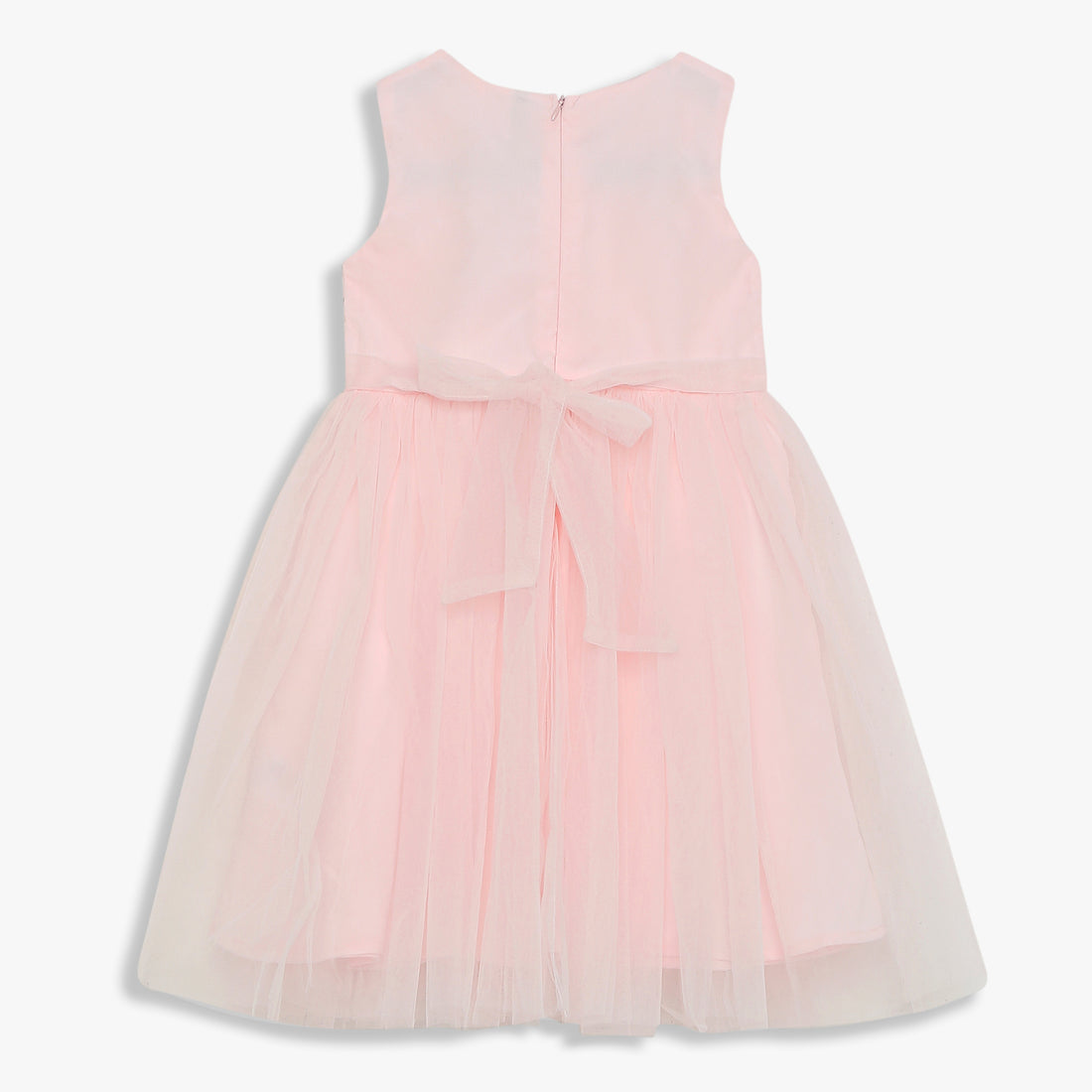 Girls Embellished Knee Length High Fashion Party Sleeveless Dress