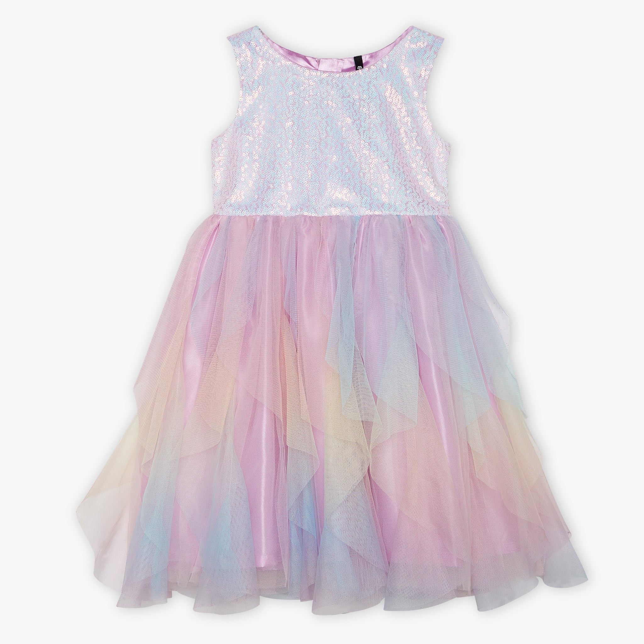 Girls Regular Fit Embellished Round Neck Dress