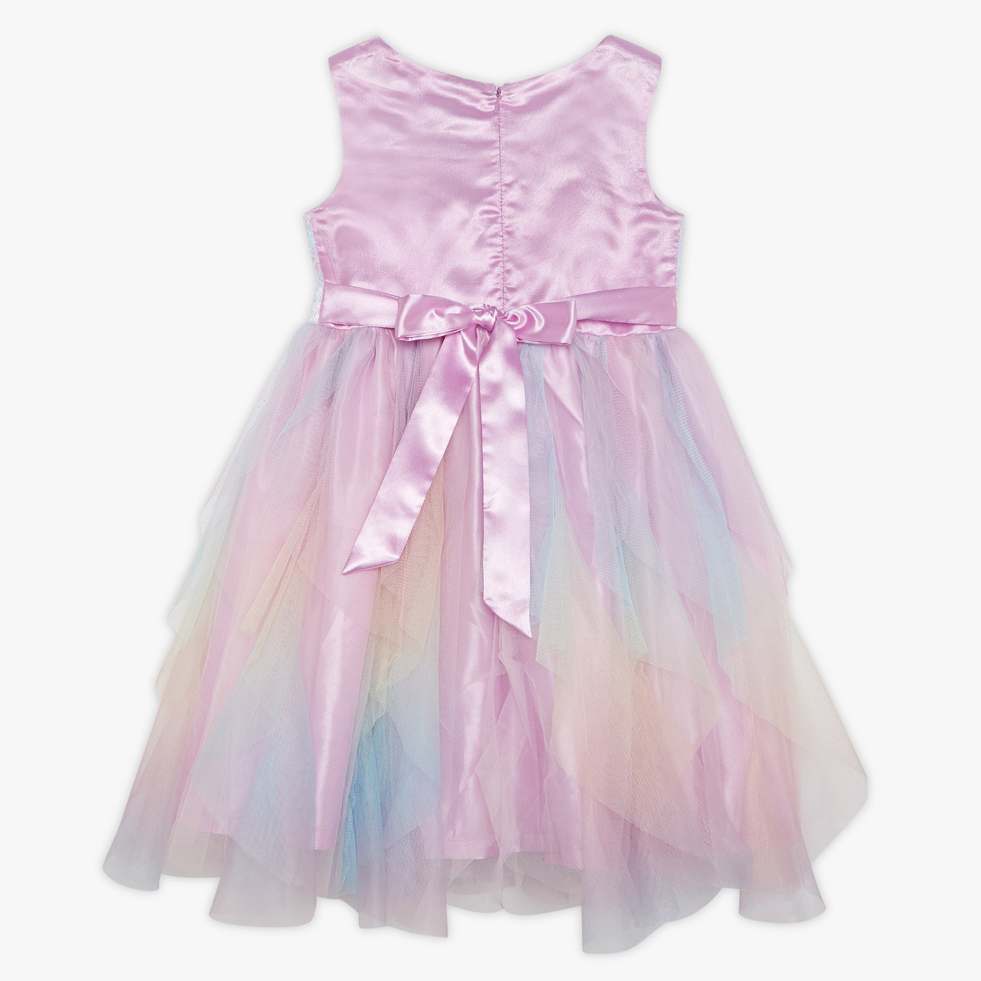 Girls Regular Fit Embellished Round Neck Dress