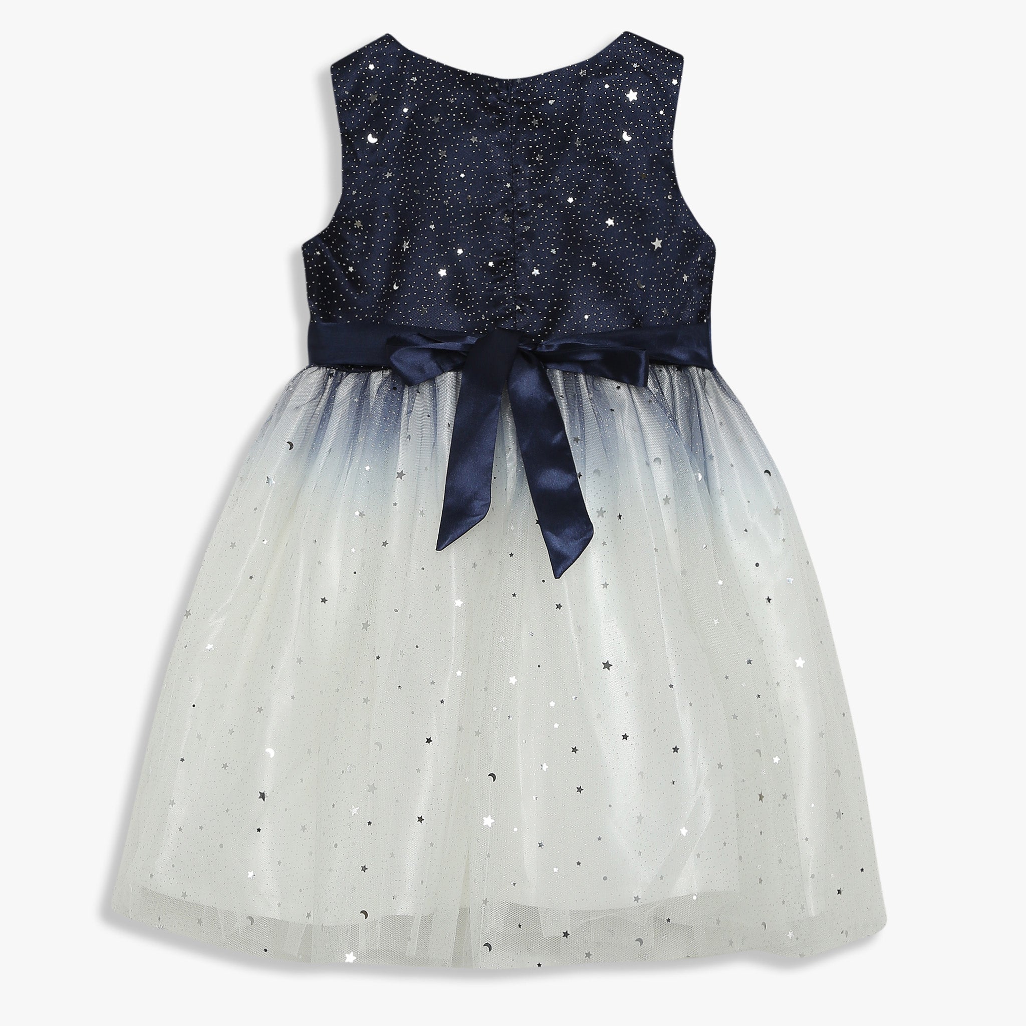 Girls Embellished Knee Length High Fashion Party Sleeveless Dress