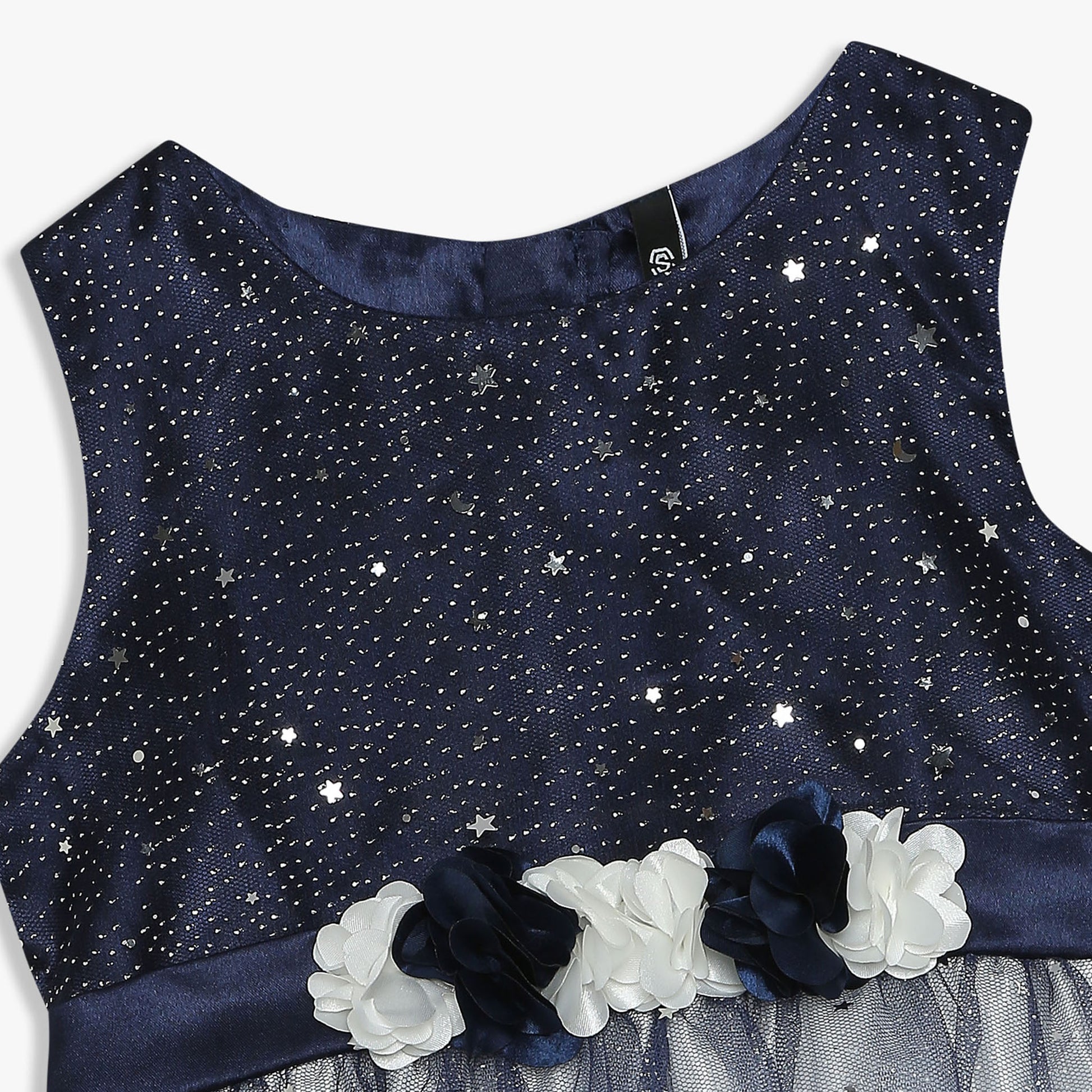 Girls Embellished Knee Length High Fashion Party Sleeveless Dress