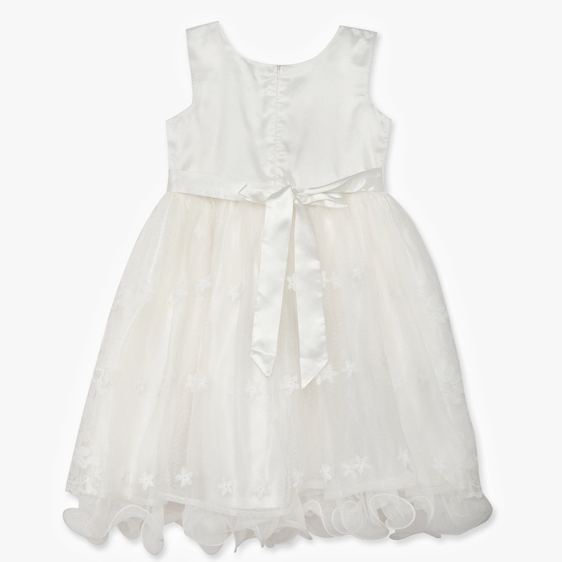 Girls Regular Fit Embellished Round Neck Dress
