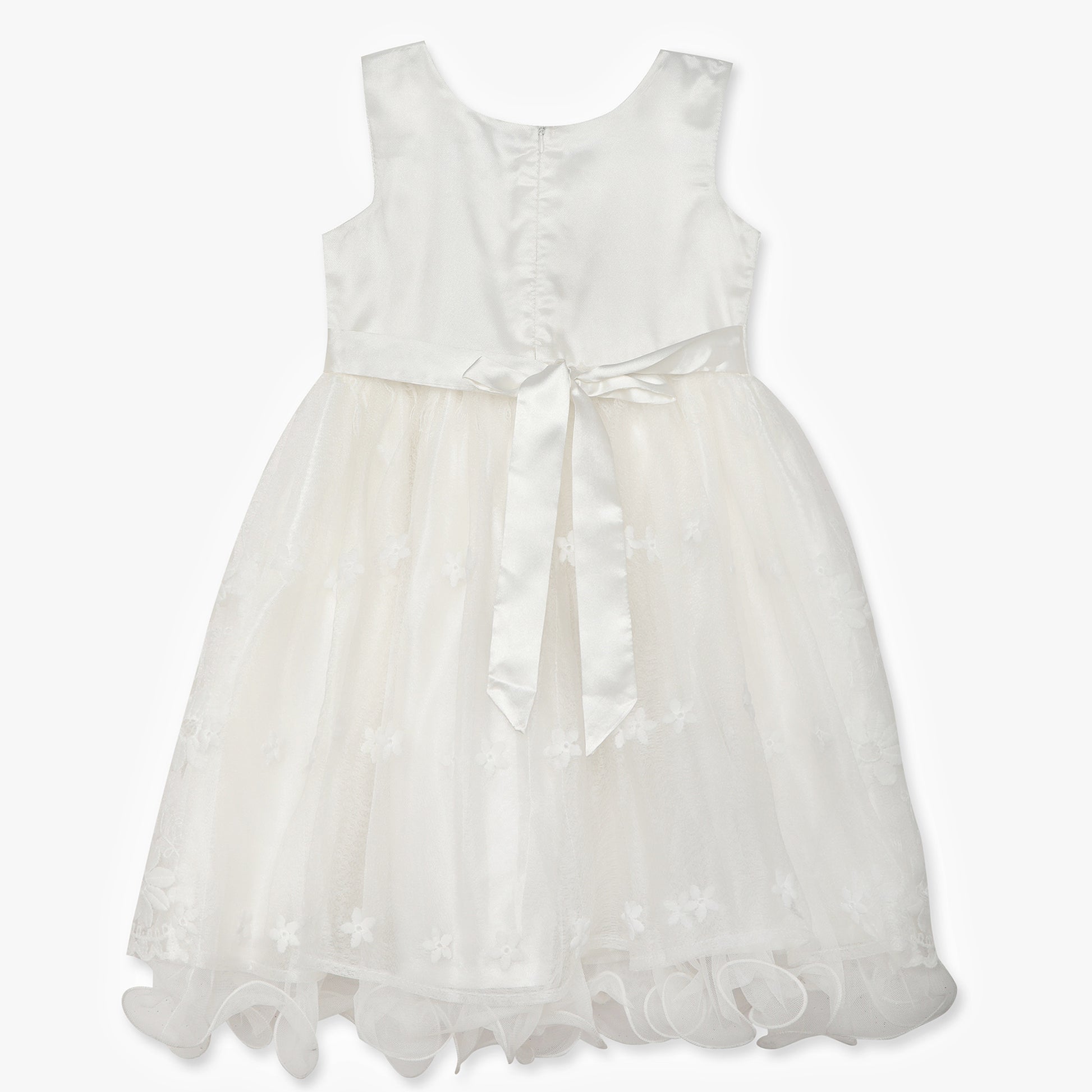 Girls Regular Fit Embellished Round Neck Dress