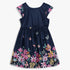 Girls Printed Satin Knee-Length Party Dress